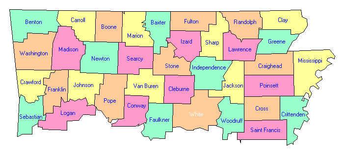 North Arkansas County Map