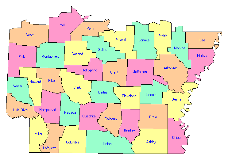 South Arkansas County Map