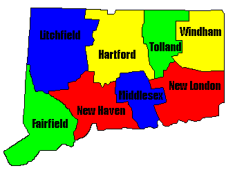 Connecticut County Map