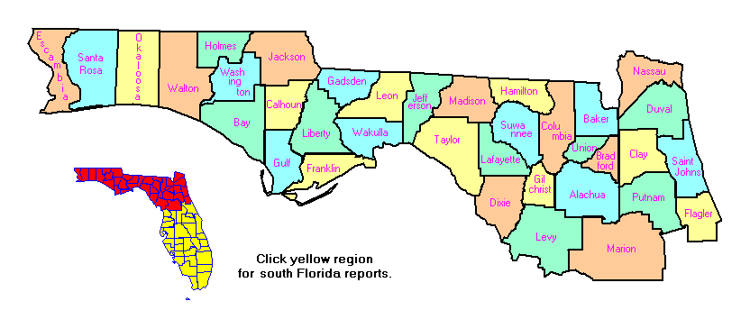 florida map by county. North Florida County Map