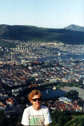 Central Bergen from a hilly overlook with Edward as foreground.