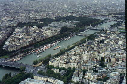 A general view of Paris with the River Seine from the top of La Tour Eiffel.