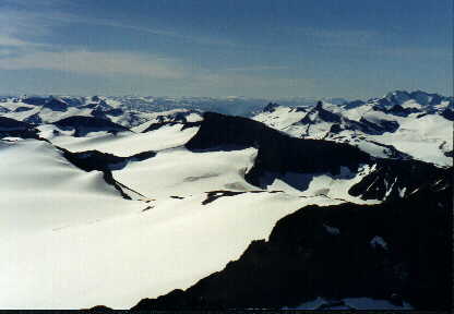 View across Jotunheimen Park from the summit of Galdhøppigen.