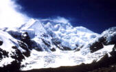 Illimani's upper reaches from high camp.