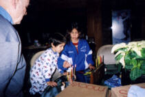 Juliana and Moshe light candles