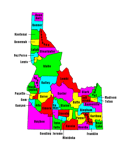 Idaho County Map