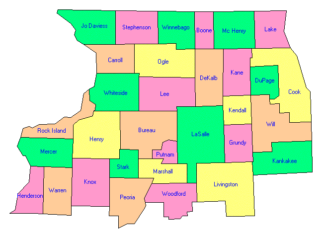 North Illinois County Map