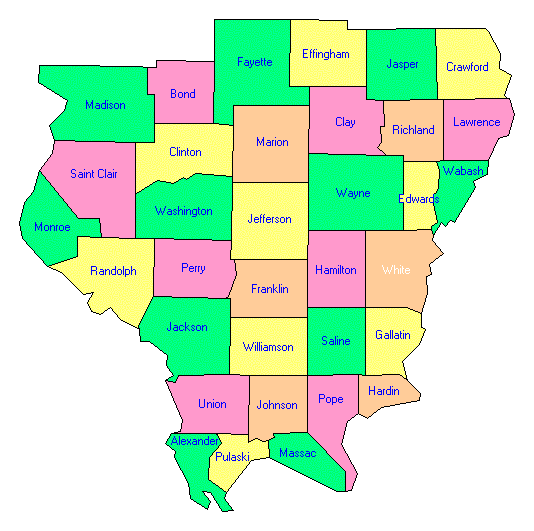 South Illinois County Map
