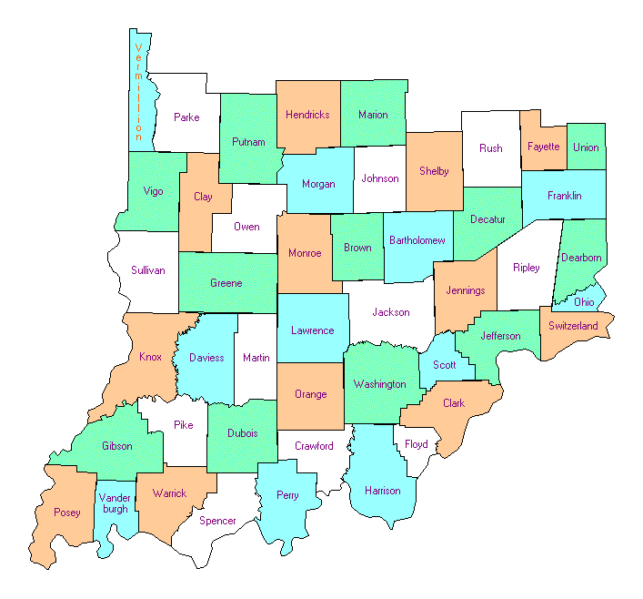 South Indiana County Map
