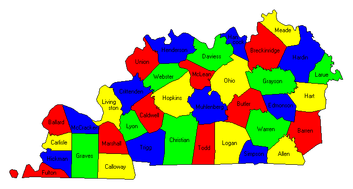 West Kentucky County Map