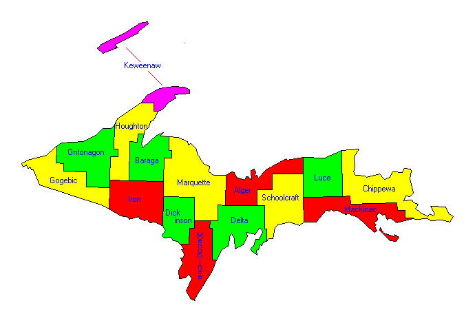 North Michigan County Map