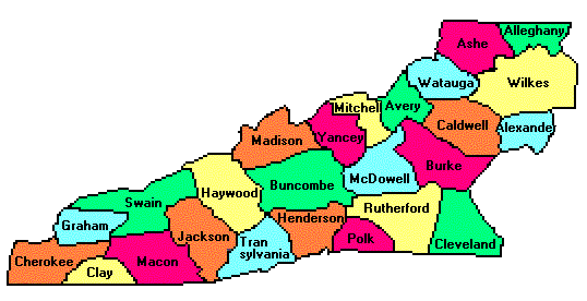 Montane North Carolina County Map