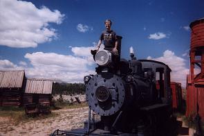 Adam atop train