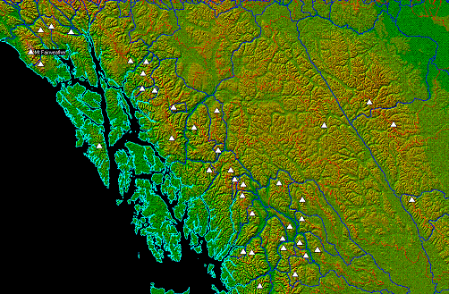 British Columbia north cell map