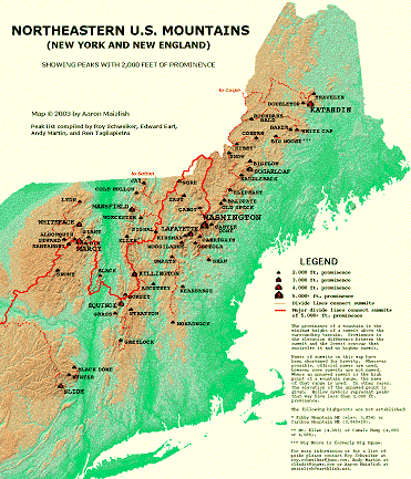 Northeastern prominence map
