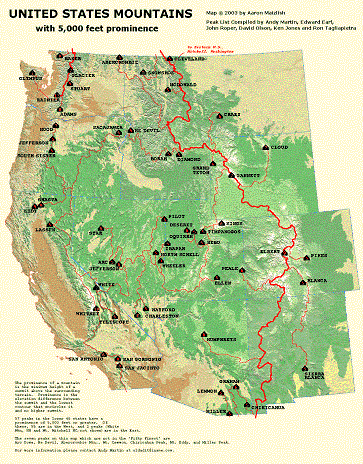 Western prominence map
