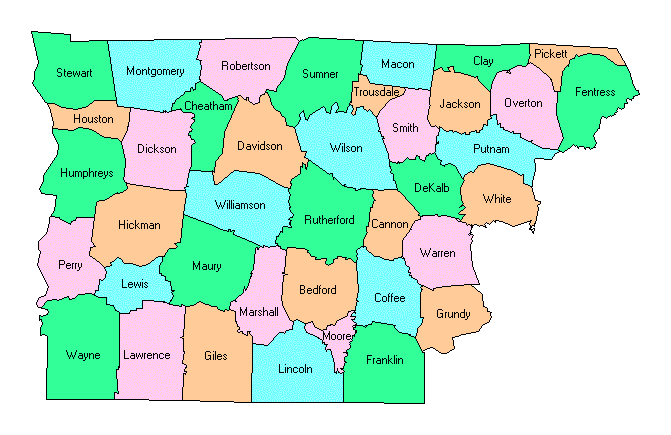 Maps Of Tennessee Counties