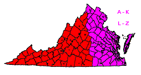 Small Virginia State Map