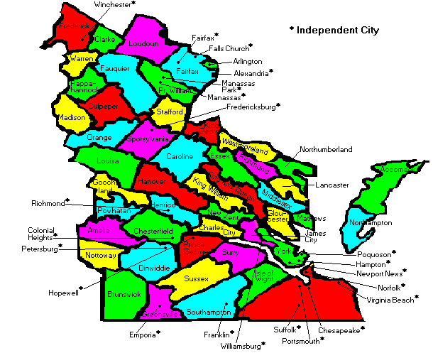 East Virginia County Map