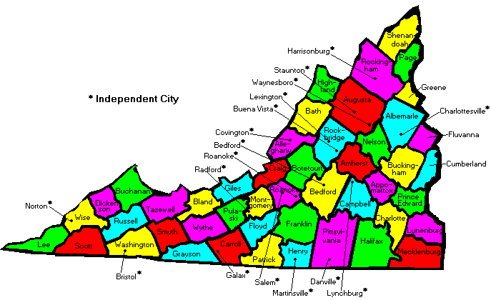 Western Virginia County Map