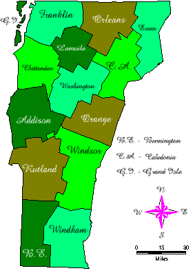 Vermont County Map