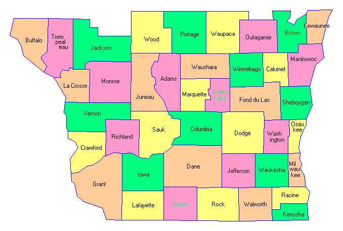 South Wisconsin County Map